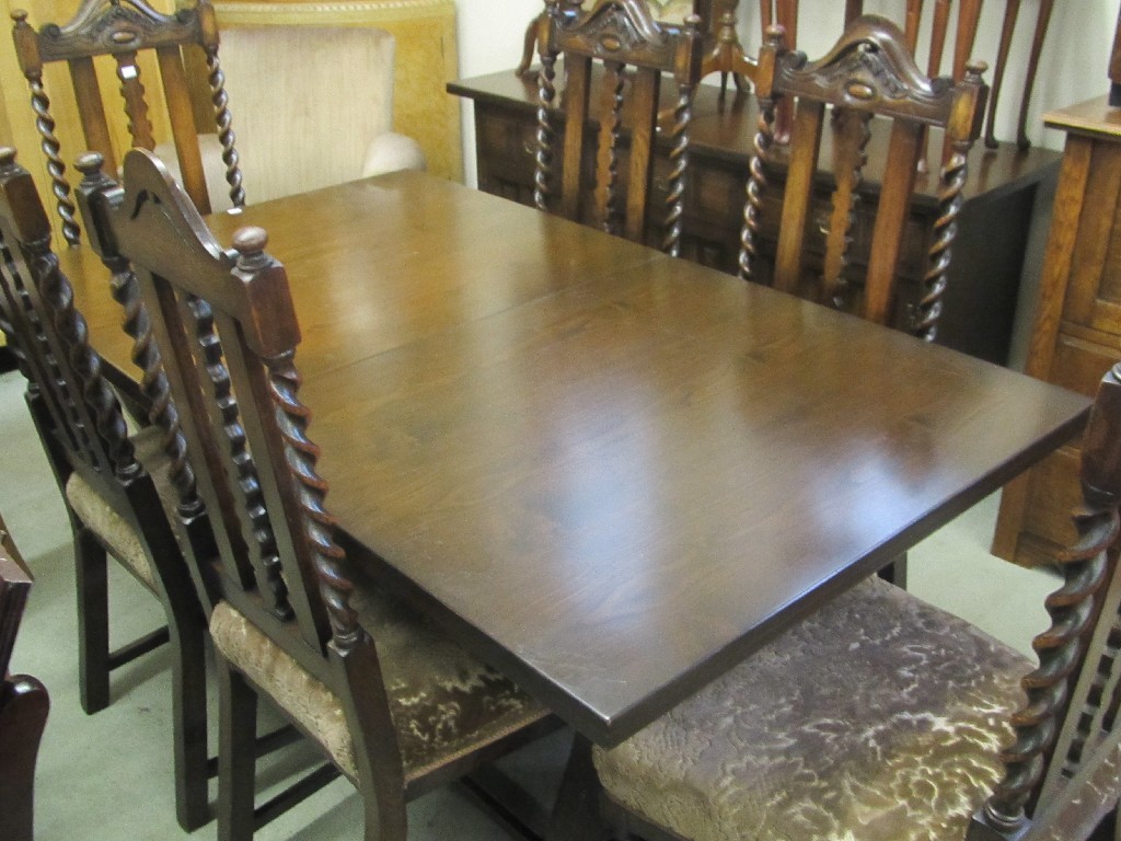 Appraisal: Oak dining room suite eight pieces