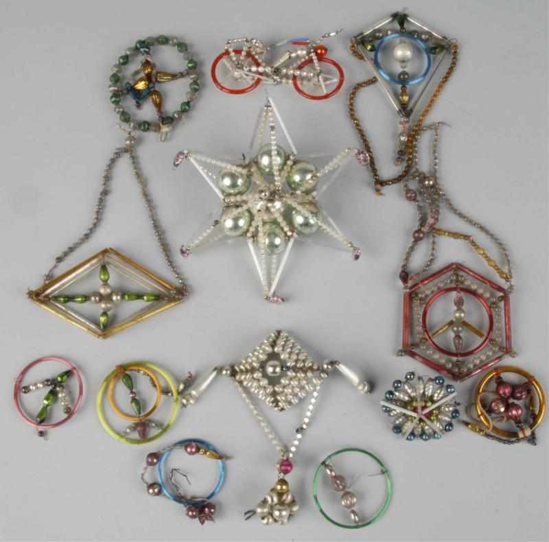 Appraisal: Lot of Beaded Christmas Ornaments Description Includes one bicycle one