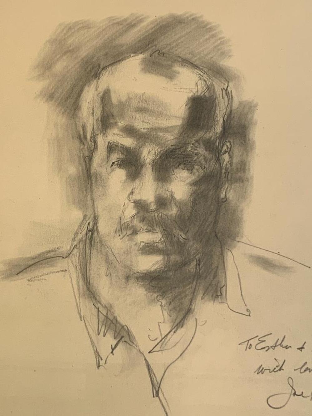 Appraisal: Joseph Kaplan American - Self Portrait graphite on paper Signed