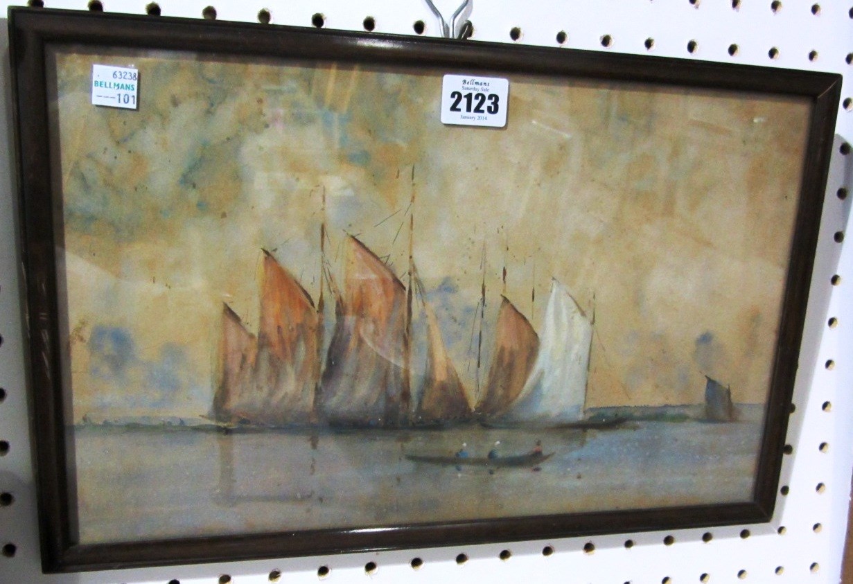 Appraisal: Walter Donne Boats watercolour cm x cm