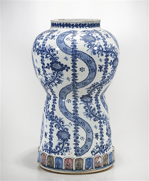 Appraisal: Chinese blue and white porcleain vase with scrolling repeating patterns