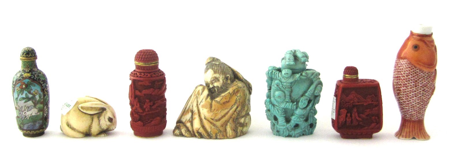 Appraisal: A group of Chinese snuff bottles th century comprising a