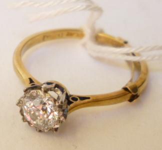 Appraisal: A SOLITAIRE DIAMOND RING the brilliant cut stone of approximately