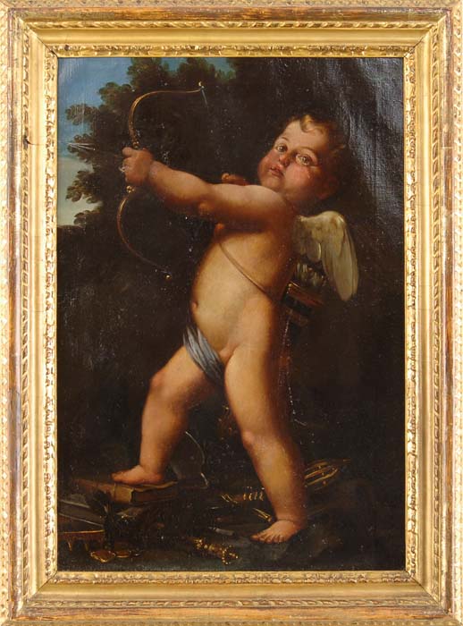 Appraisal: SIGNED European th th Century OLD MASTER - CUPID Oil