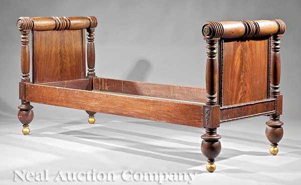 Appraisal: An American Southern Carved Mahogany Daybed early th c lower