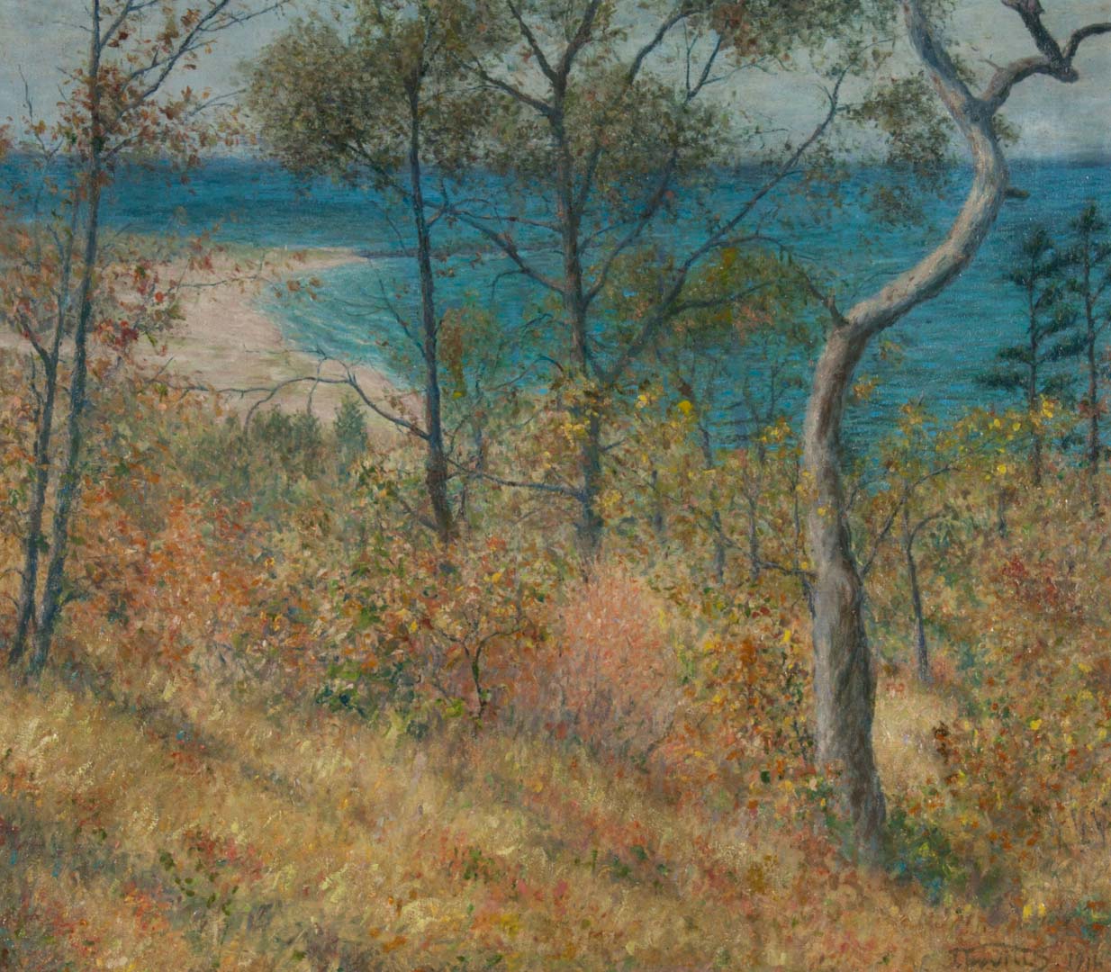 Appraisal: Joseph Trevitts Autumn on the Lake oil on canvas American