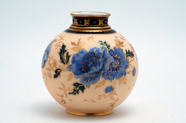 Appraisal: Circa Royal Crown Derby vase with blue flowers and gold