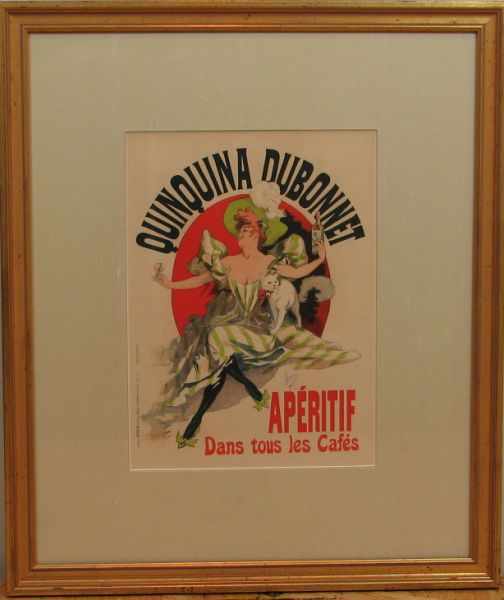 Appraisal: Jules Cheret Quinquina Dubonnet lithograph x canvas x frame Canvas