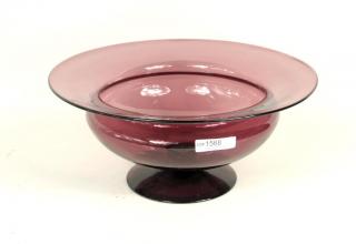 Appraisal: Amethyst Glass Footed Bowl Amethyst glass footed bowl high diameter