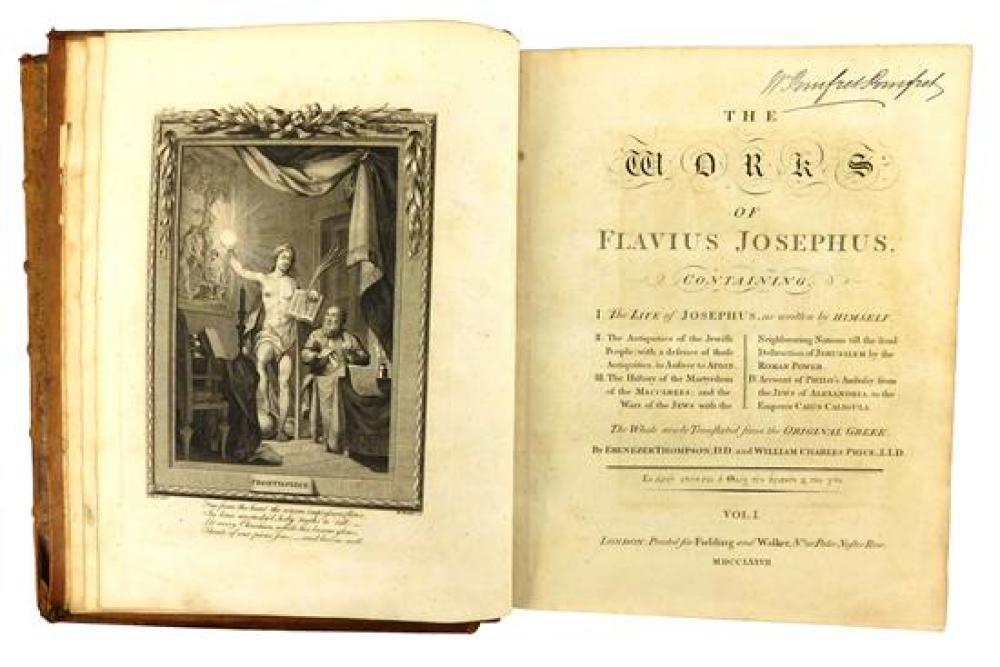 Appraisal: BOOKS The Works of Flavius Josephus two volumes containing The