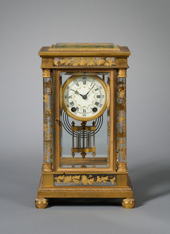 Appraisal: Crystal Regulator Clock by Seth Thomas Thomaston Connecticut with gilt-brass