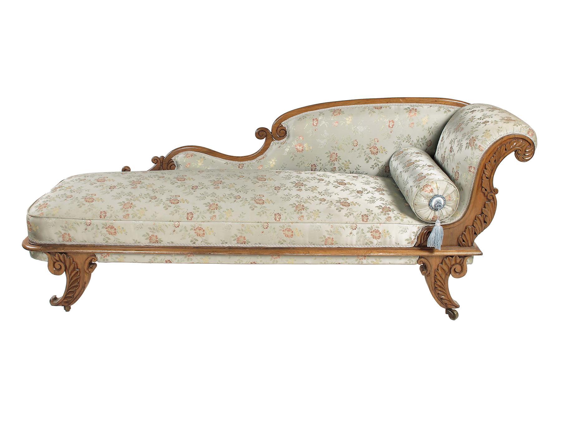 Appraisal: A William IV rosewood chaise longue