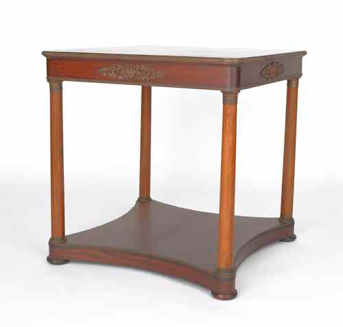 Appraisal: French Empire style mahogany center table h w