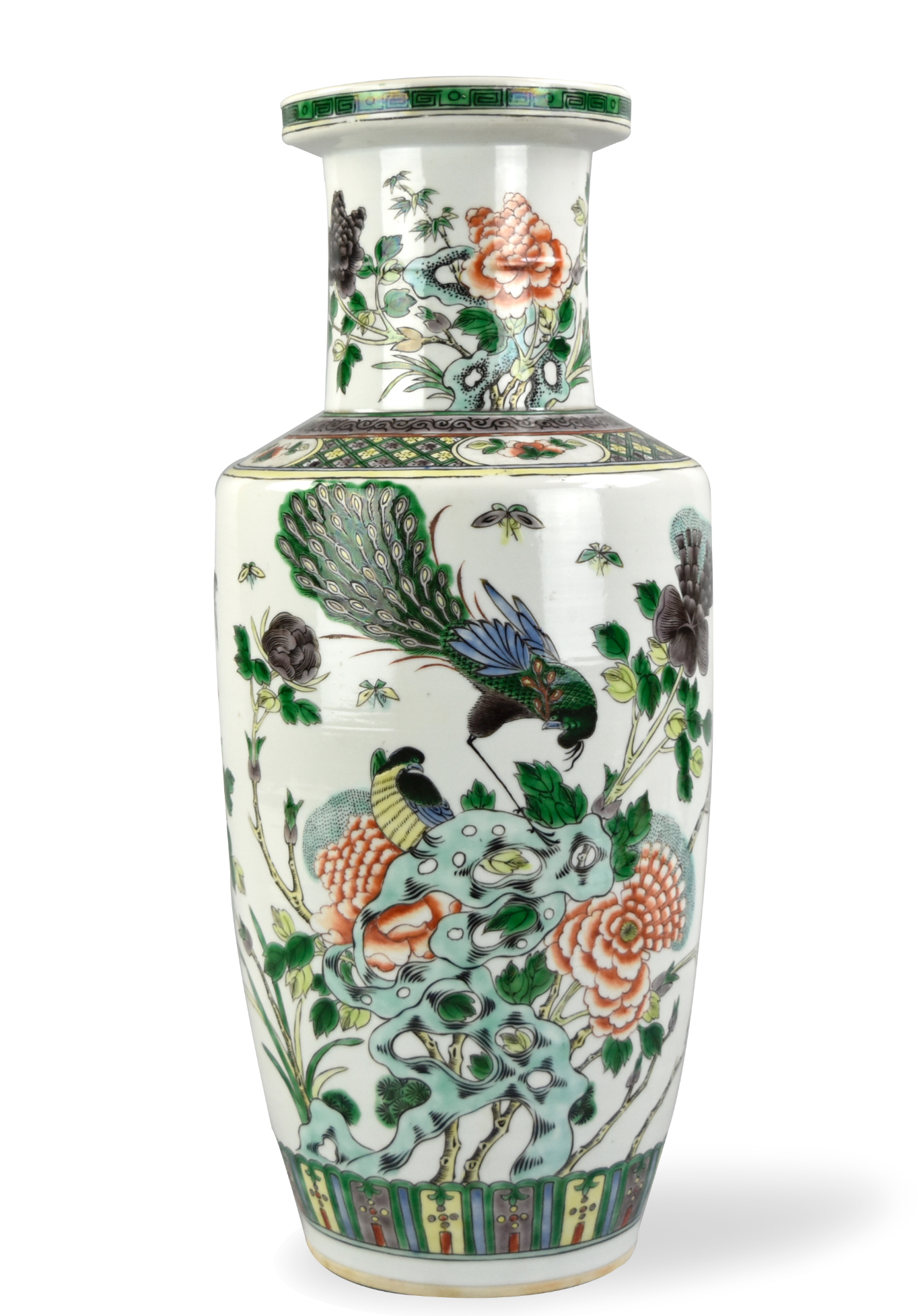 Appraisal: Chinese th C porcelain famille verte vase with high shoulder