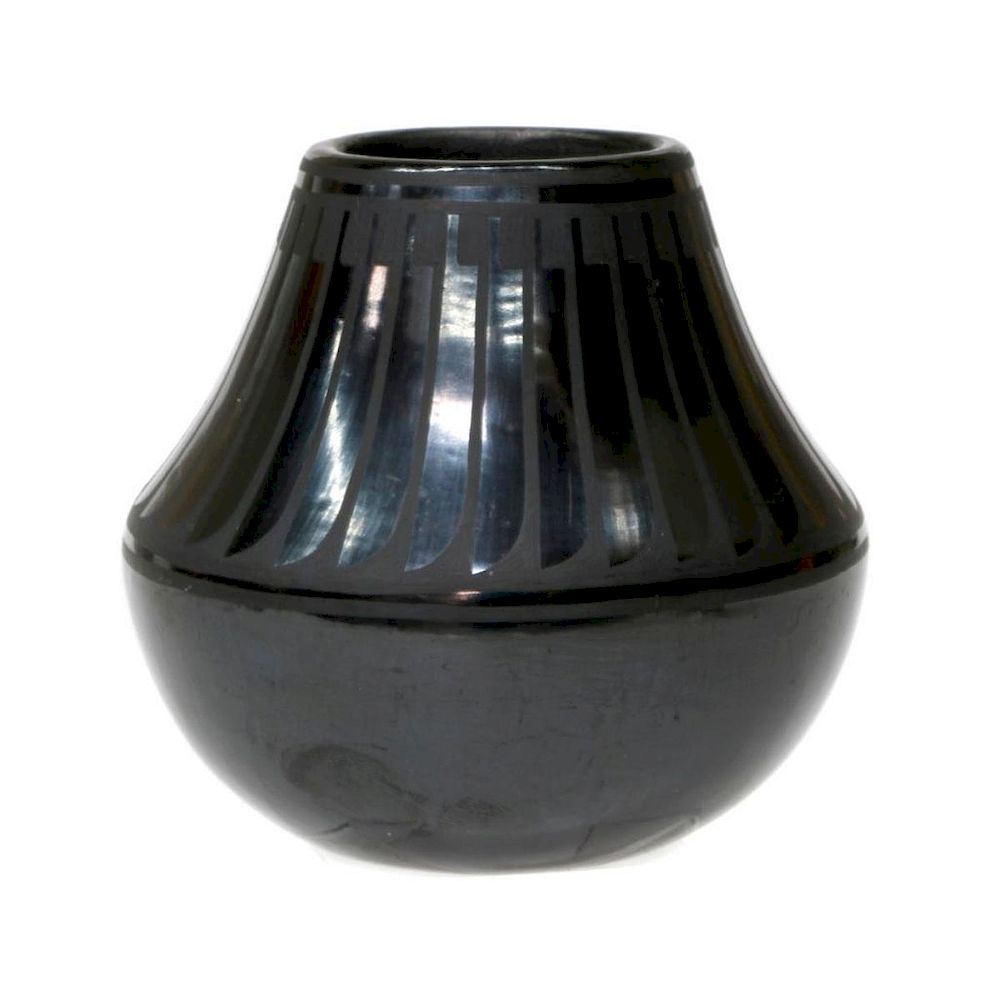 Appraisal: San Ildefonso pot San Ildefonso pot x by Blue Corn