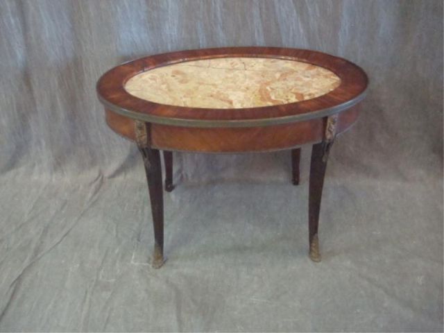 Appraisal: Rosewood Oval Coffee Table with Gilt Metal Mounts and a