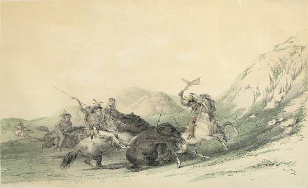 Appraisal: After George Catlin Attacking the Grizzly Bear No Ab T