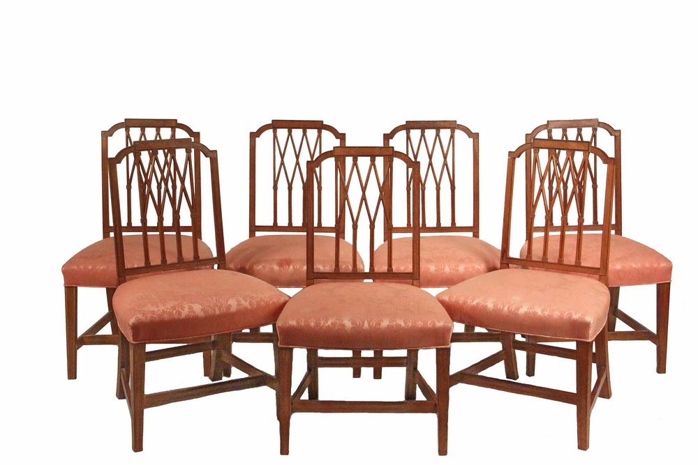 Appraisal: SET OF HEPPLEWHITE CHAIRS - Period Mahogany Chairs with pierced