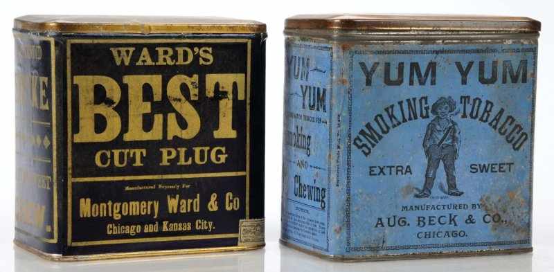 Appraisal: Lot of Turn of the Century Cut Plug Tins Description