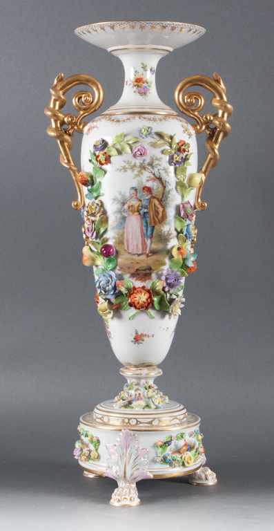 Appraisal: Carl Thieme porcelain vase with applied fruit and floral decoration