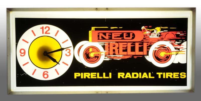 Appraisal: Pirelli Radial Tires Clock Light Description Electrified Plastic cover on