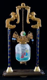 Appraisal: th C Decorative Chinese Lantern With cut glass lantern and