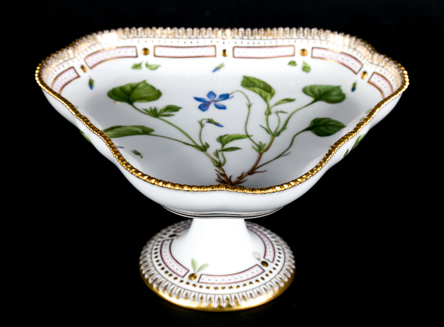 Appraisal: Royal Copenhagen Flora Danica tri-form compote base with triangular top