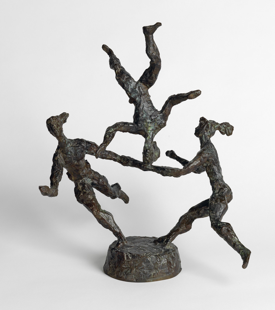 Appraisal: CHAIM GROSS The Three Acrobats Bronze with greenish dark brown