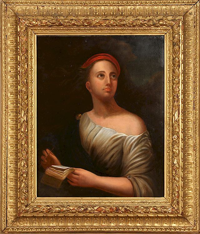 Appraisal: EARLY TH C AMERICAN SCHOOL PAINTING OF WOMAN An early