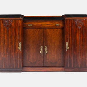 Appraisal: Art Deco French Server Circa s mahogany marble H x