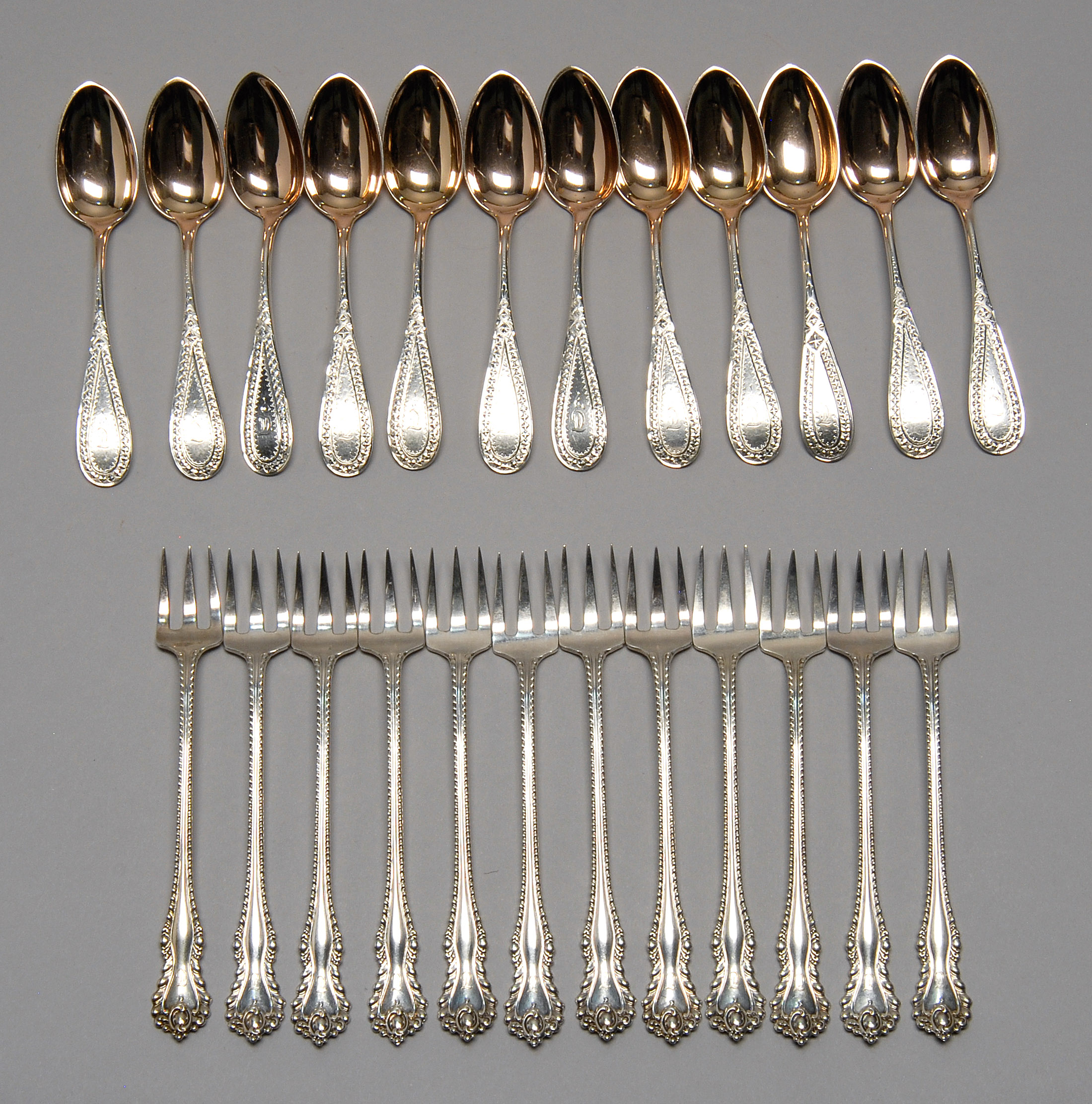 Appraisal: TWENTY-FOUR PIECES OF STERLING SILVER By various makers Includes twelve