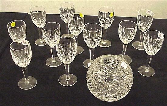 Appraisal: Set of Waterford cut glass goblets Kildare pattern along with