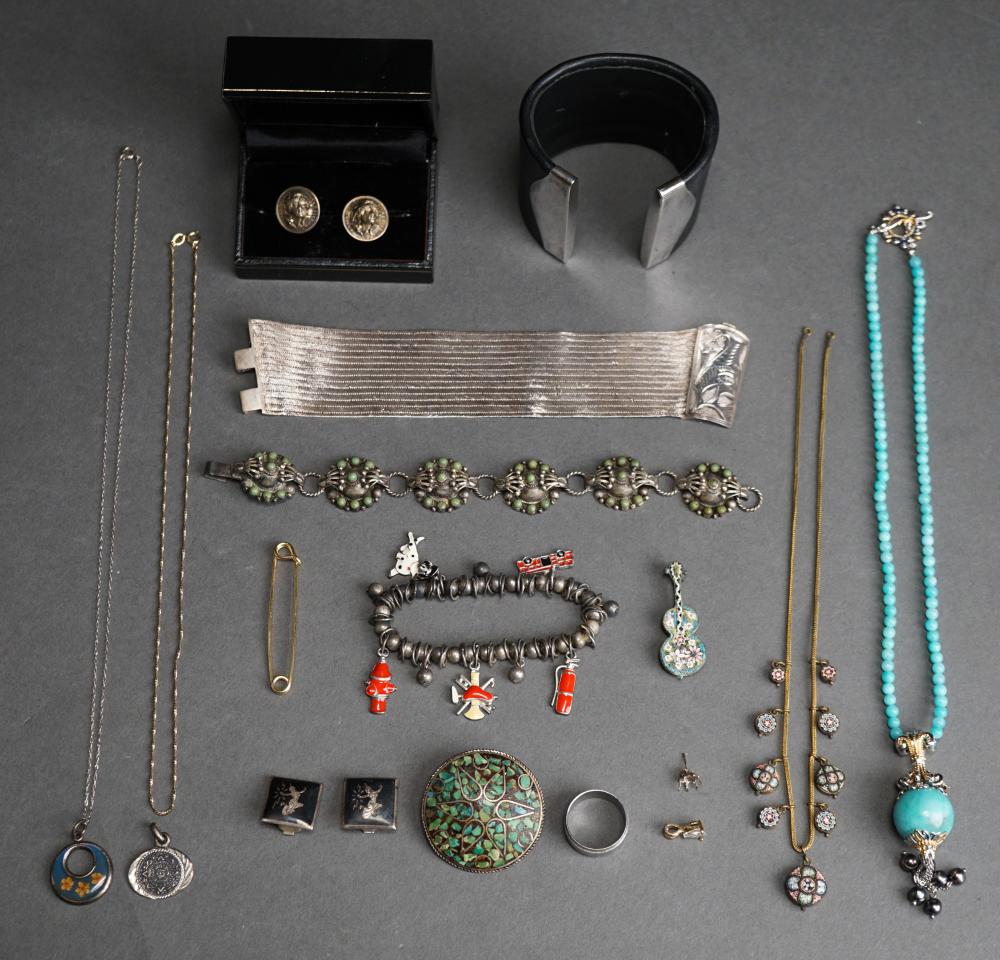 Appraisal: COLLECTION WITH SILVER MICRO-MOSAIC AND OTHER JEWELRYCollection with Silver Micro-Mosaic