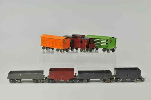 Appraisal: GROUPING OF LIONEL STANDARD GAUGE FREIGHT TRAINS Lot includes prewar