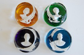 Appraisal: SET OF FOUR BACCARAT ROYALY SULPHIDE PAPER WEIGHTS