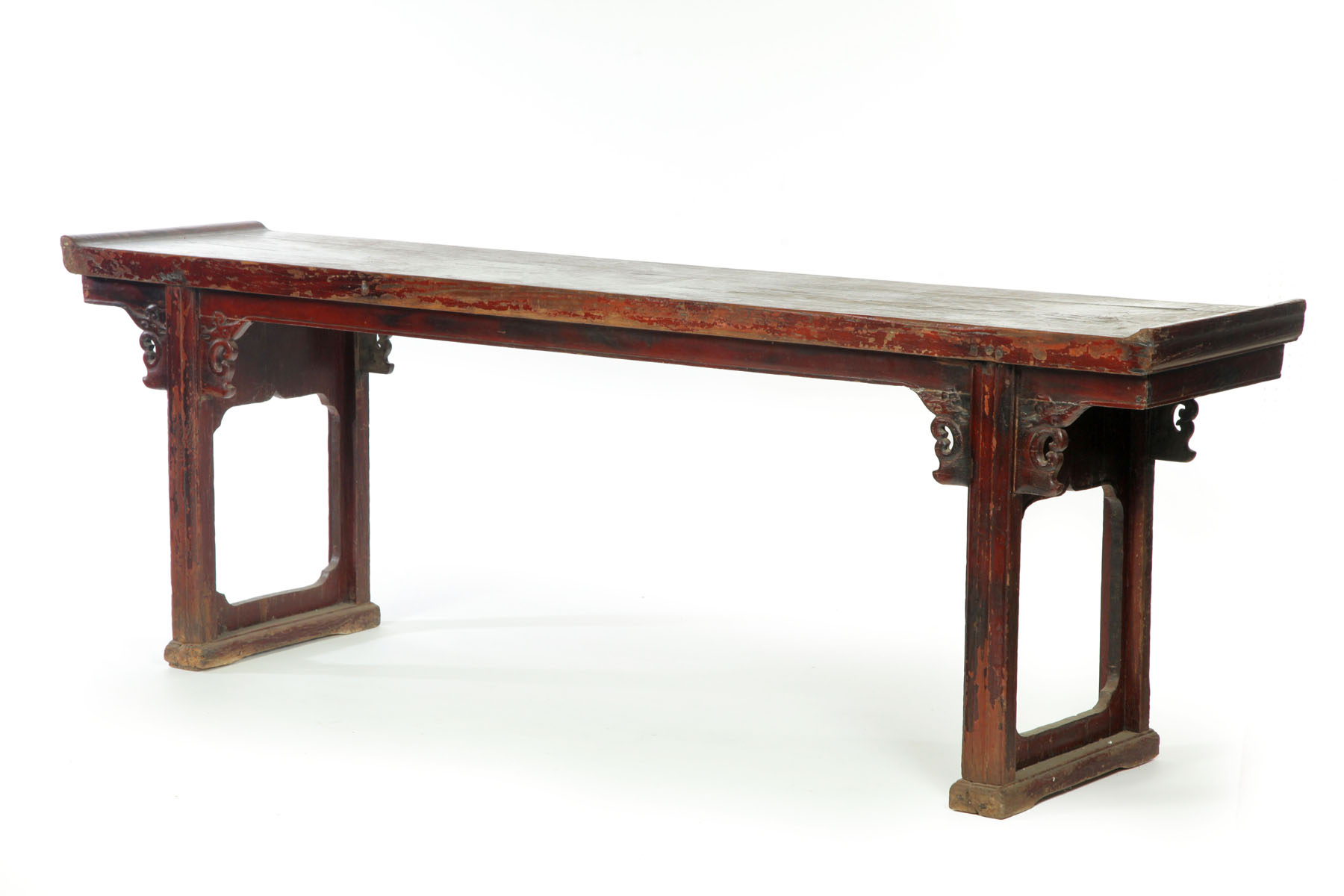 Appraisal: ALTAR TABLE China late th-early th century elmwood Molded apron