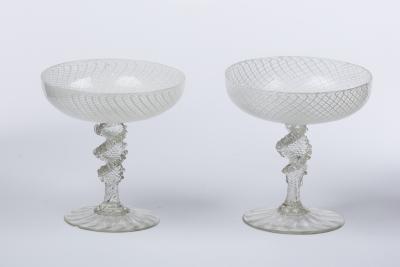 Appraisal: A pair of th Century Venetian glass coupes with white