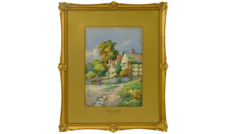 Appraisal: Watercolour by F H Tyndale Titled The Home of Mary