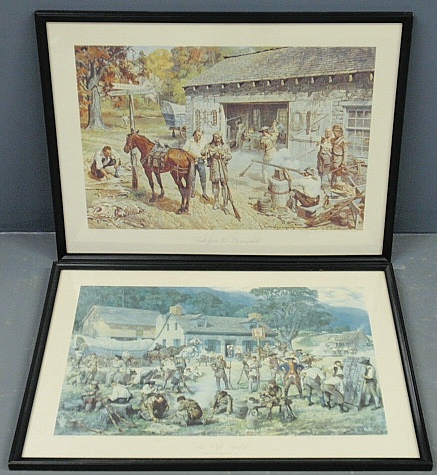 Appraisal: - Pair of framed lithographs by Gayle Hoskins- The Rifle