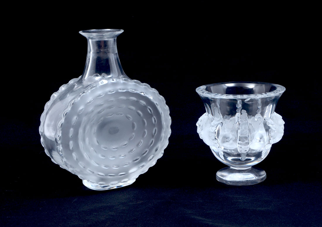 Appraisal: LALIQUE DAMPIERRE VASE AND PARME DECANTER pieces Lalique crystal items