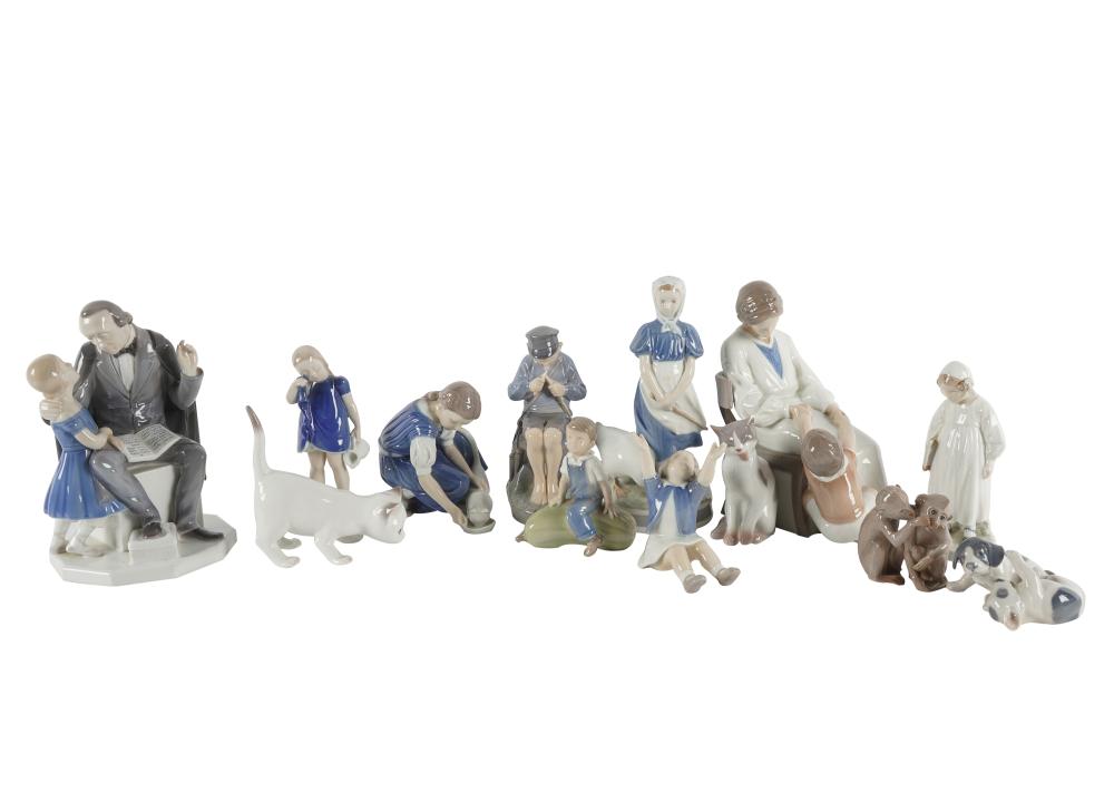 Appraisal: COLLECTION OF DANISH PORCELAIN FIGURESprinted and painted factory marks comprising