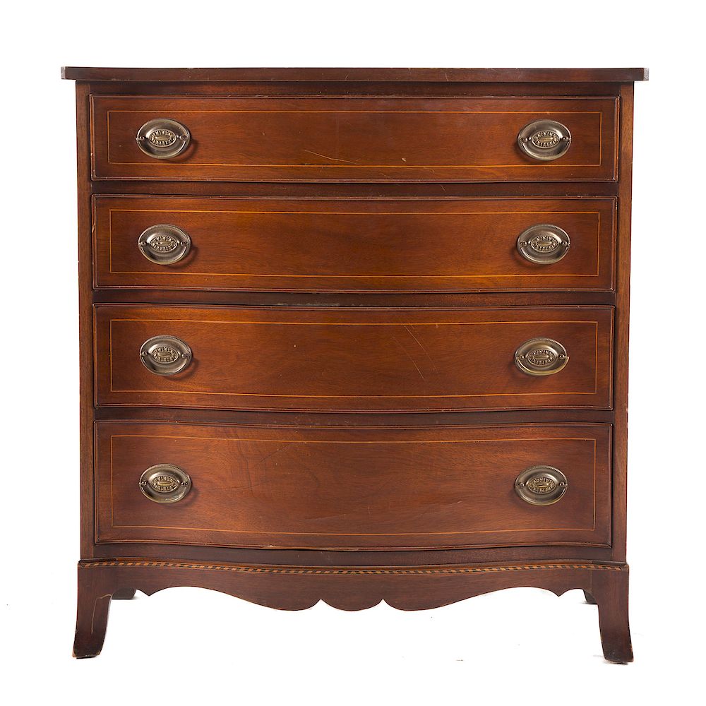 Appraisal: Potthast Georgian style mahogany chest of drawers Baltimore MD th