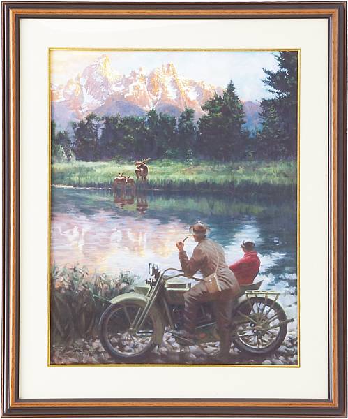 Appraisal: Majestic Tetons' after David Uhl print limited edition number mounted