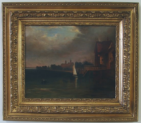 Appraisal: Governor's Island New York oil on board x titled verso