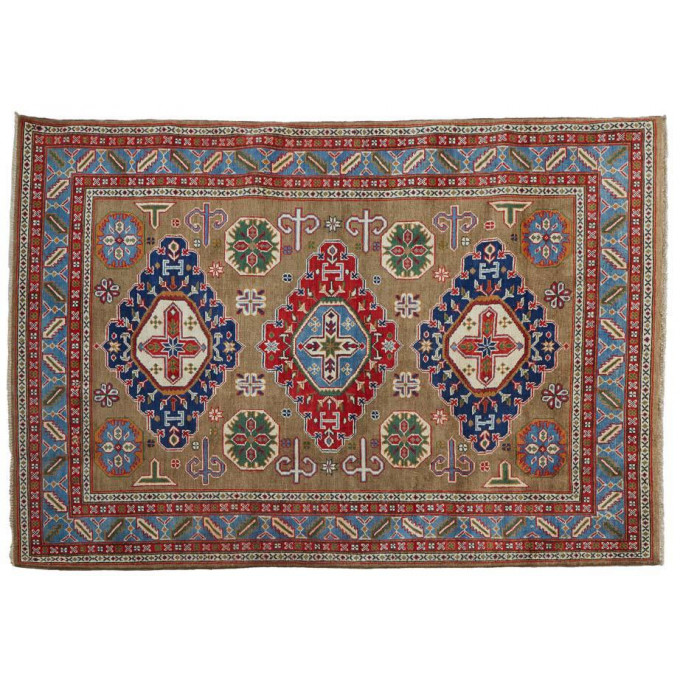 Appraisal: Uzbek Triple Medallion Kazak Carpet ' x '