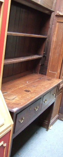 Appraisal: An th century and later oak dresser the enclosed two