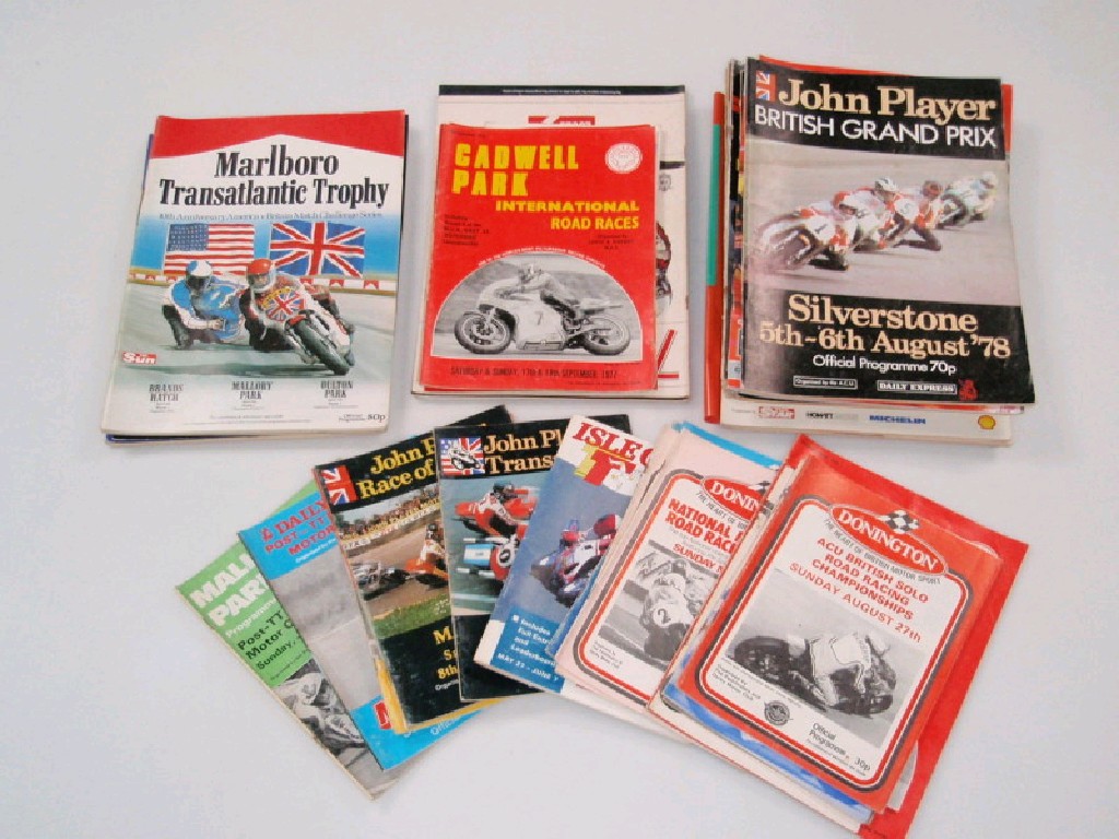 Appraisal: A quantity of British motorcycle race programmes from the 's