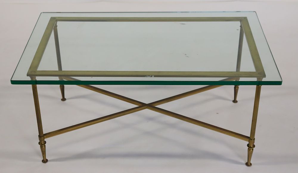 Appraisal: Vintage Brass And Steel Coffee Table From a Westchester estate