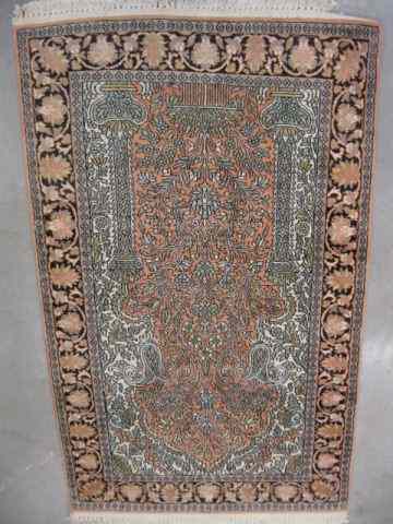 Appraisal: Silk Mahal Style Handmade Rug floweringtree column decor ' ''