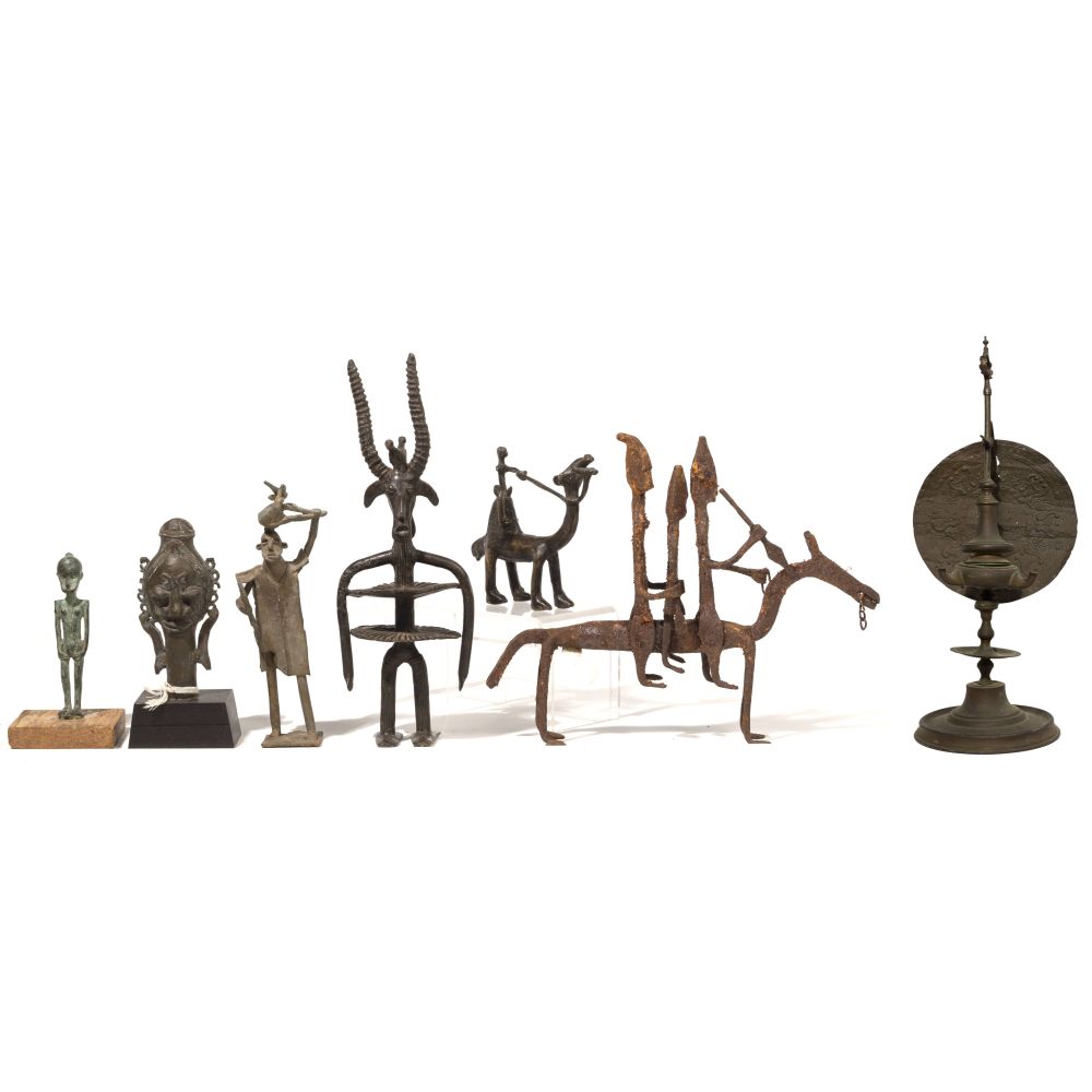 Appraisal: MULTI-CULTURAL BRONZE ASSORTMENT items including animals human and theriomorphic forms